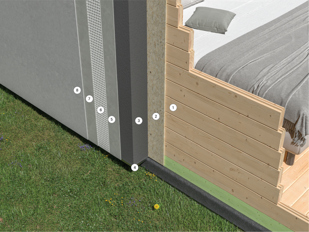 EPS Insulations with Acrylic Rendering for Log Cabins - MM Eco Build ...